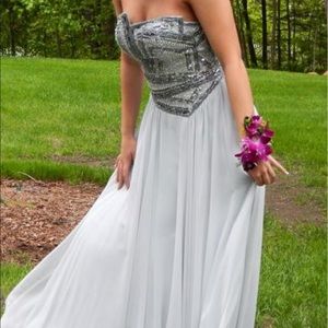 Grey/Silver Jovani prom dress